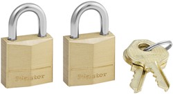 Padlock MasterLock 2 equal-locking brass 20mm 2 pcs