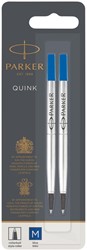 Recharge roller Parker Quink Medium bleu blister 2 pièces
