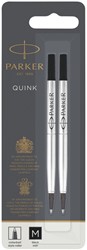 Recharge roller Parker Quink Medium noir blister 2 pièces