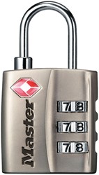 Padlock Masterlock 3-digit combination TSA nickel 30mm
