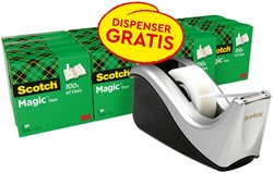 Ruban adhésif Scotch Magic 819 19mmx33m mat + dévidoir argent 16 rouleaux