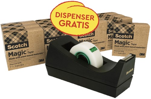 Ruban adhésif 3M Scotch 19mmx33m 14 rouleaux + dévidoir C38 noir gratuit
