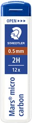Mine Staedtler Mars Carbon Micro 0,5mm 2H 12 pièces