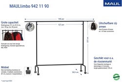 Garderobenständer MAUL Limbo 156x127(bis 220)x50cm mobil (Seitenarme)