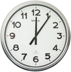 Wanduhr MAUL Ride RC Ø61x7,5cm Kunststoff silber/weiss inkl. Batterie