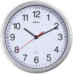 Wanduhr MAUL Run RC Ø25x5cm aus Kunststoff silber/weiss inkl. Batterie