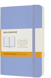 Carnet Moleskine Pocket 90x140mm ligné couverture souple bleu hortensia