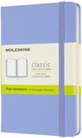 Carnet Moleskine Pocket 90x140mm uni couverture rigide bleu hortensia