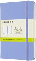 Carnet Moleskine Pocket 90x140mm uni couverture rigide bleu hortensia