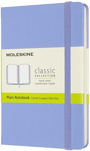 Carnet Moleskine Pocket 90x140mm uni couverture rigide bleu hortensia