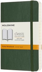Carnet Moleskine Pocket 90x140mm ligné couverture souple vert myrte
