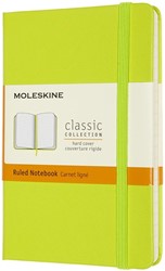 Carnet Moleskine Pocket 90x140mm ligné couverture rigide vert citron