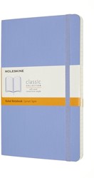 Carnet Moleskine large 130x210mm ligné couverture souple bleu hortensia