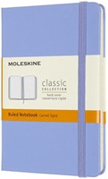 Carnet Moleskine Pocket 90x140mm ligné couverture rigide bleu hortensia