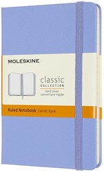 Carnet Moleskine Pocket 90x140mm ligné couverture rigide bleu hortensia