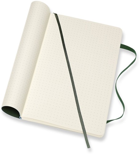 Carnet Moleskine large 130x210mm pointillé couverture souple vert myrte-3