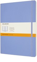 Carnet Moleskine XL 190x250mm ligné couverture souple bleu hortensia