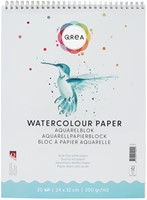 Bloc aquarelle Qrea 24x32cm 20 feuilles 200g spirale