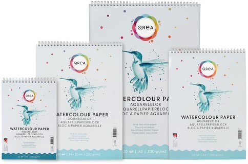 Bloc aquarelle Qrea 24x32cm 20 feuilles 200g spirale-2
