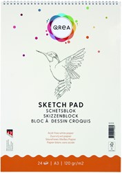 Bloc à croquis Qrea A3 24 feuilles 120g spirale