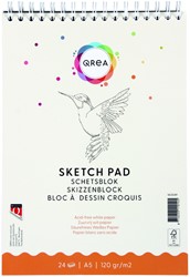 Bloc à croquis Qrea A5 24 feuilles 120g spirale