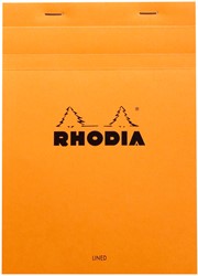 Bloc Rhodia A5 ligné + marge 80 feuilles 80g orange