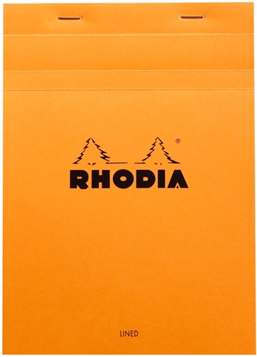 Bloc Rhodia A5 ligné + marge 80 feuilles 80g orange