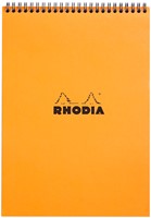 Bloc Rhodia A4 ligné 160 pages 80g spirale orange