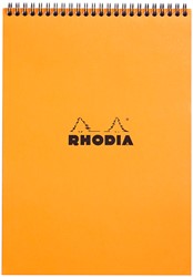 Bloc Rhodia A4 ligné 160 pages 80g spirale orange