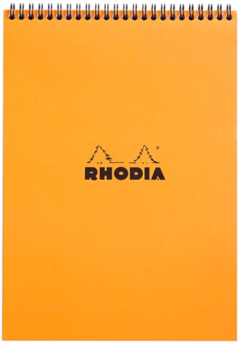 Bloc Rhodia A4 ligné 160 pages 80g spirale orange