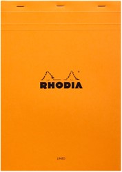 Bloc Rhodia A4 ligné + marge 80 feuilles 80g orange