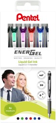 Roller gel Pentel BL77 EnerGel Medium assorti 6 pièces