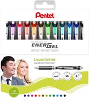Roller gel Pentel BL77 EnerGel Medium assorti 12 pièces