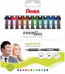 Roller gel Pentel BL77 EnerGel Medium assorti 12 pièces