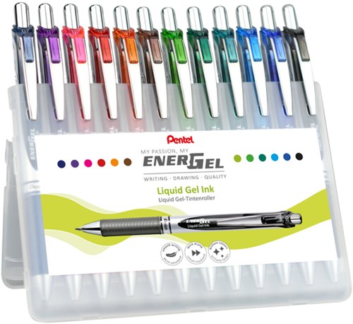 Roller gel Pentel BL77 EnerGel Medium assorti 12 pièces-2