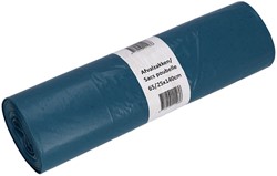 Sac poubelle Cleaninq 65/25x140cm LDPE Recycled T70 240L bleu rouleau 10 pièces