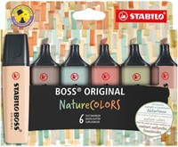 Surligneur STABILO Boss 70/6 NatureCOLORS étui 6 pièces