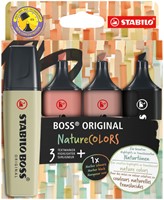 Surligneur STABILO Boss 70/4 NatureCOLORS étui 4 pièces