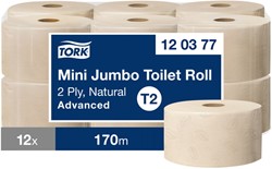Toilet paper Tork T2 Advanced jumbo small 2-ply 170m natural 120377
