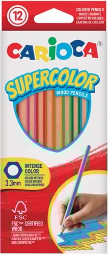 Kleurpotlood Carioca Supercolor set à 12 kleuren