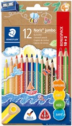 Crayon de couleur Staedtler Noris jumbo set 10+2 couleurs gratuites
