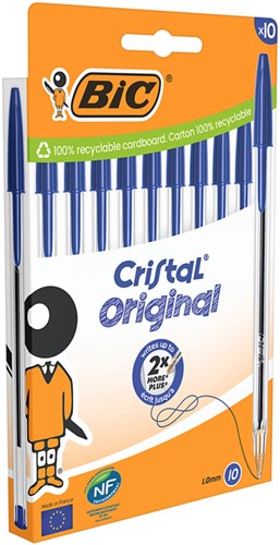 Stylo bille BIC Cristal Medium bleu blister 10 pièces-3