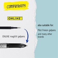 Recharge stylo gel Online MagiXX Medium noir blister 3 pièces-3
