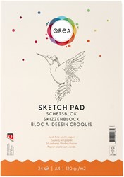 Bloc à croquis Qrea A4 24 feuilles 120g collé