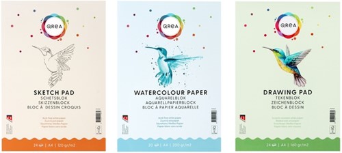 Bloc aquarelle Qrea A4 20 feuilles 200g collé-3