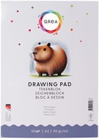 Bloc à dessin Qrea A3 50 feuilles 90g collé