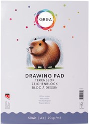 Bloc à dessin Qrea A3 50 feuilles 90g collé