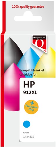 Inktcartridge Quantore alternatief tbv Hp 912XL 3YL81AE hc blauw
