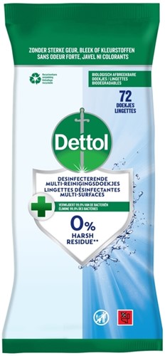 Reinigingsdoekjes Dettol antibacterieël Cleanser 72stuks