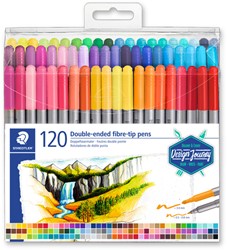 Feutre de coloriage Staedtler 3200 Double pointe Fin et Ultra Fin étui 120 couleurs